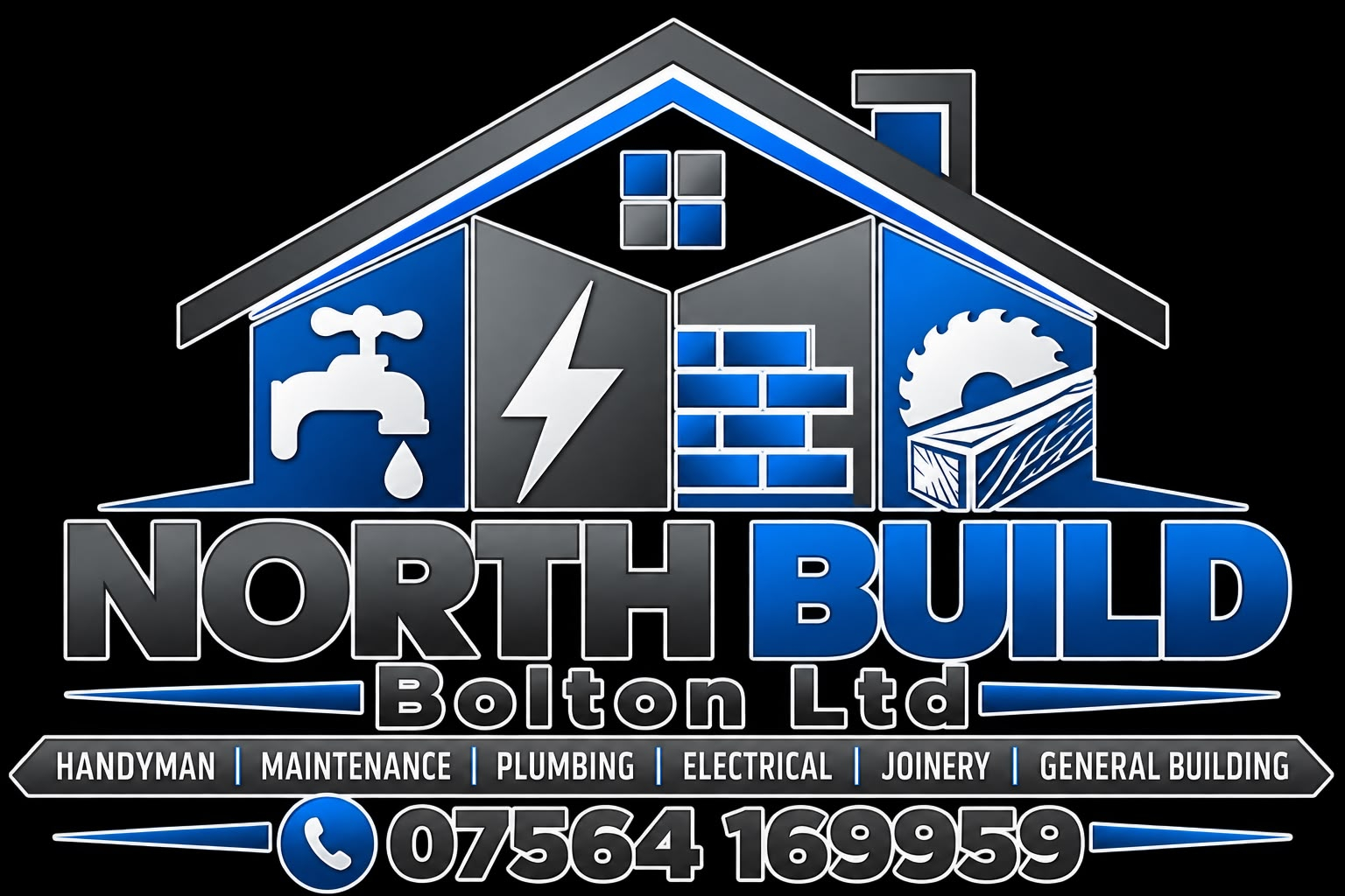 North Build Bolton Ltd logo: plumbing, electrical, building and joinery